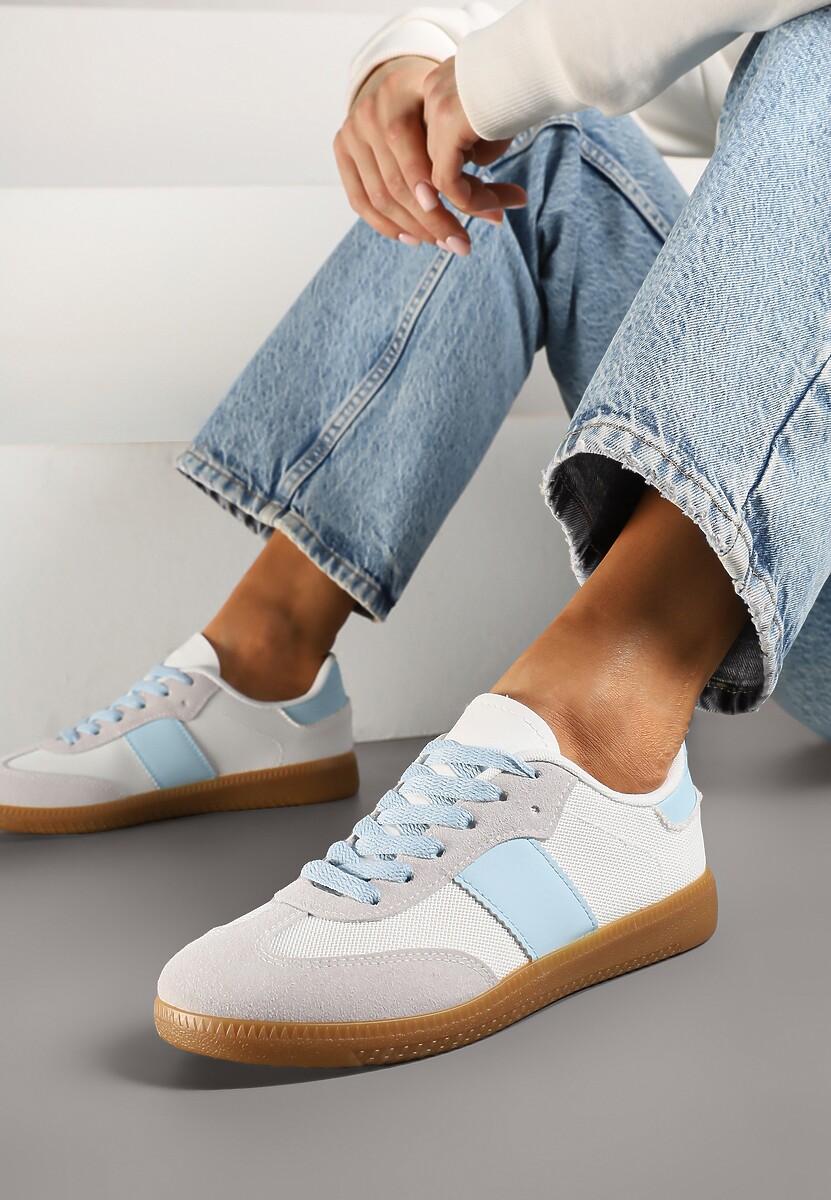 Biało-Niebieskie Sneakersy Tenisówki w Kultowym Stylu Neolithaen