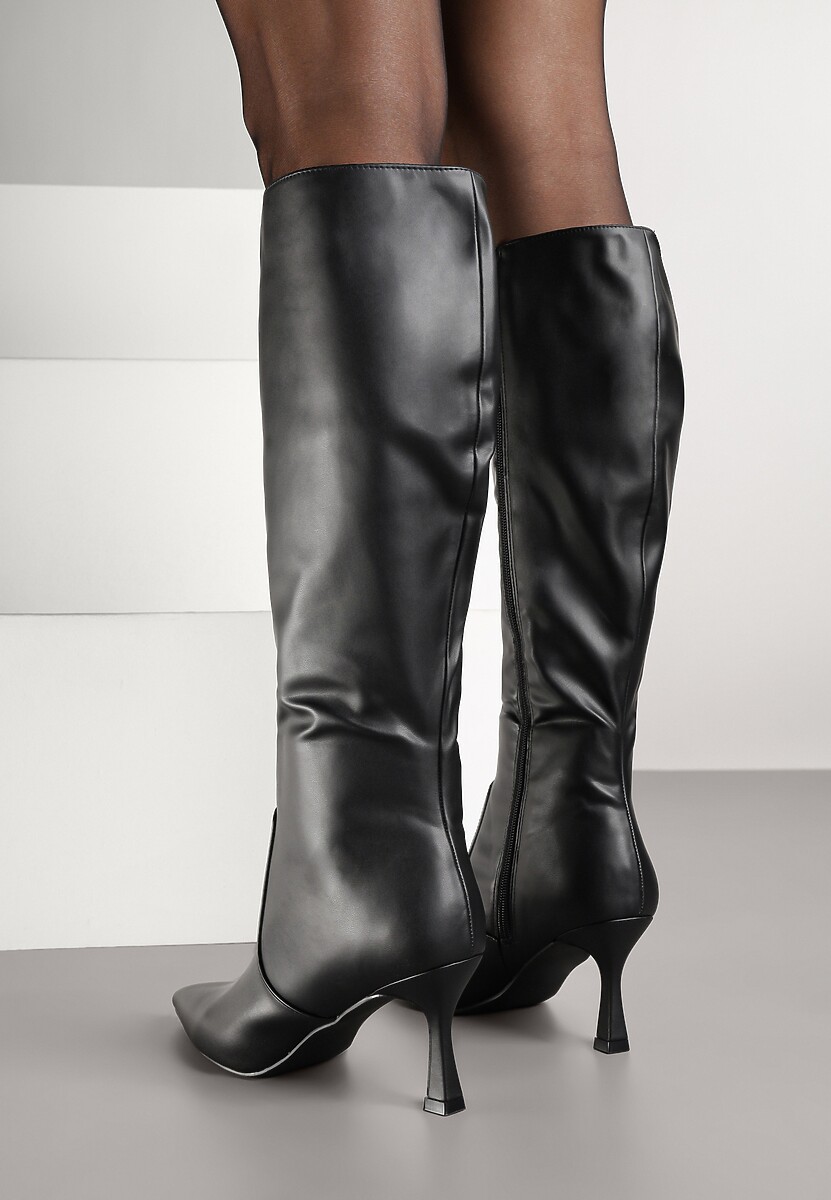 Czarne Kozaki Vices na Szpilce w Klasycznym Stylu Izalea