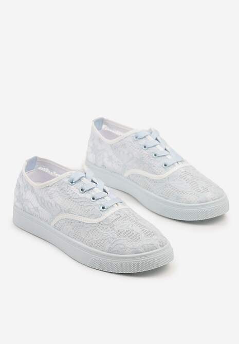 Jasnoniebieskie Tenisówki Ozdobione Koronką Orrisanne