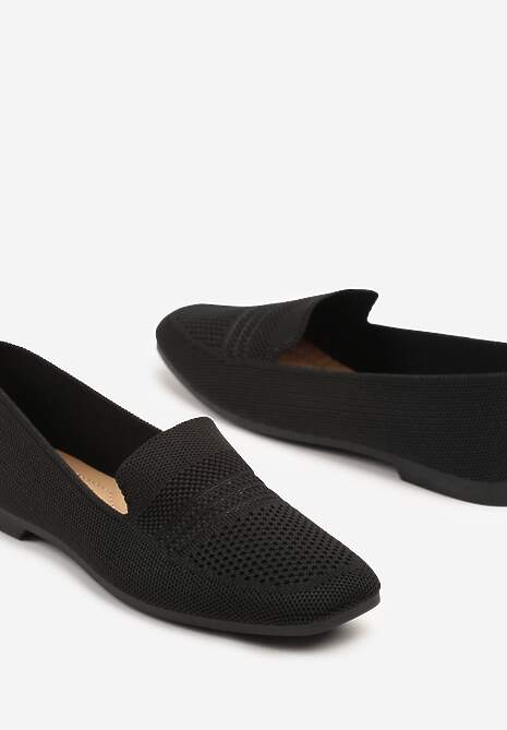 Czarne Mokasyny z Siateczkowym Wzorem Dalineas