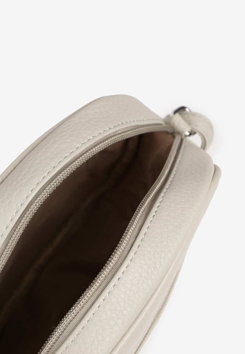 Jasnoszara Okrągła Torebka na Pasku z Kieszonkami Malireia