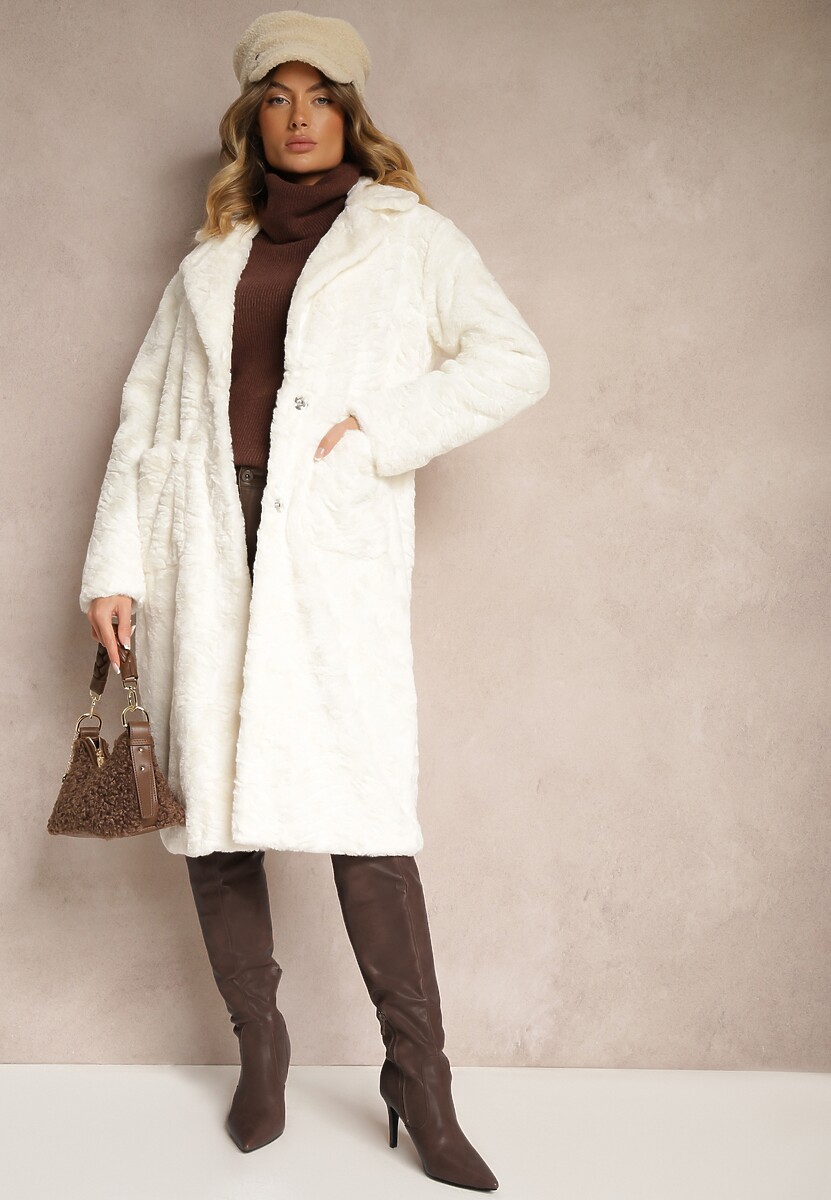 Biały Płaszcz Jednorzędowy  Vertiana