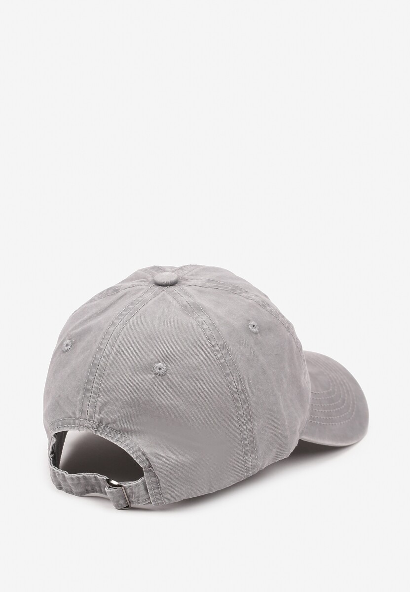 Szara Bawełniana Czapka z Daszkiem Zdobiona Napisem Reitenia