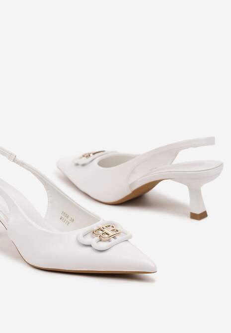 Białe Sandały na Kaczuszce z Odsłoniętą Piętą Tirreina