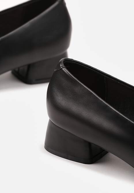 Czarne Czółenka na Słupku Vices ze Skórzaną Wkładką Alinire