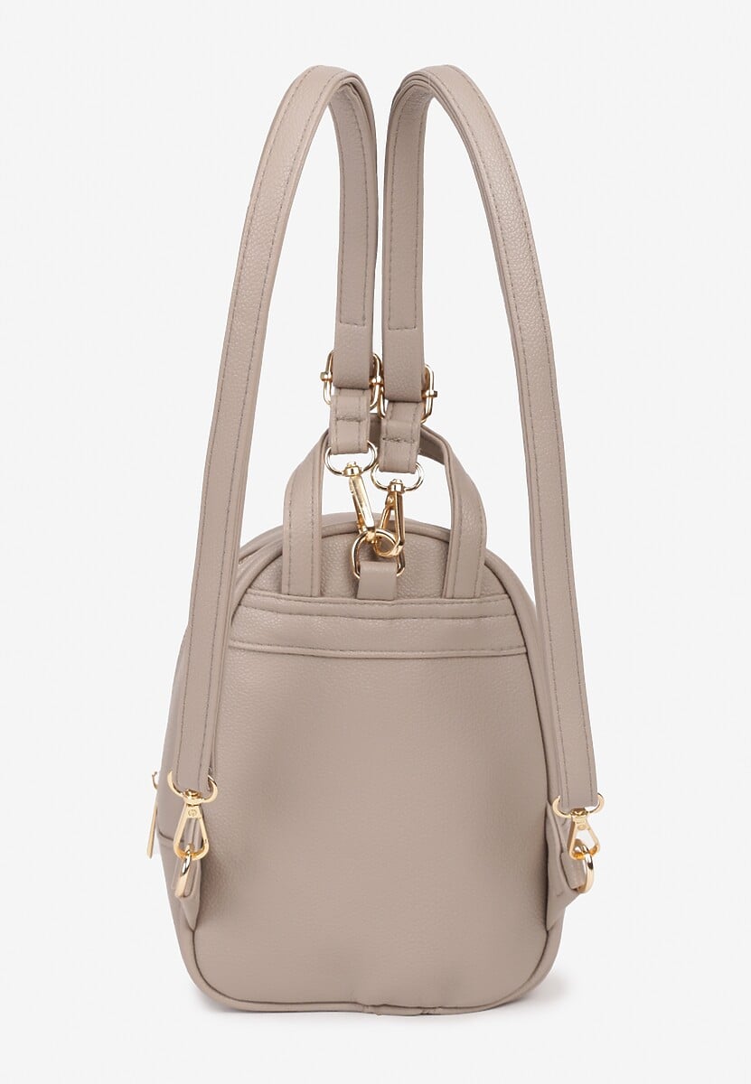 Beżowy   Casualowy Plecak z Regulowanymi Odpinanymi Paskami Nelarise