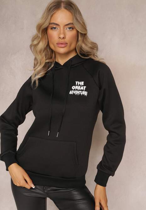 Czarna Wsuwana Bluza z Kapturem Sivame