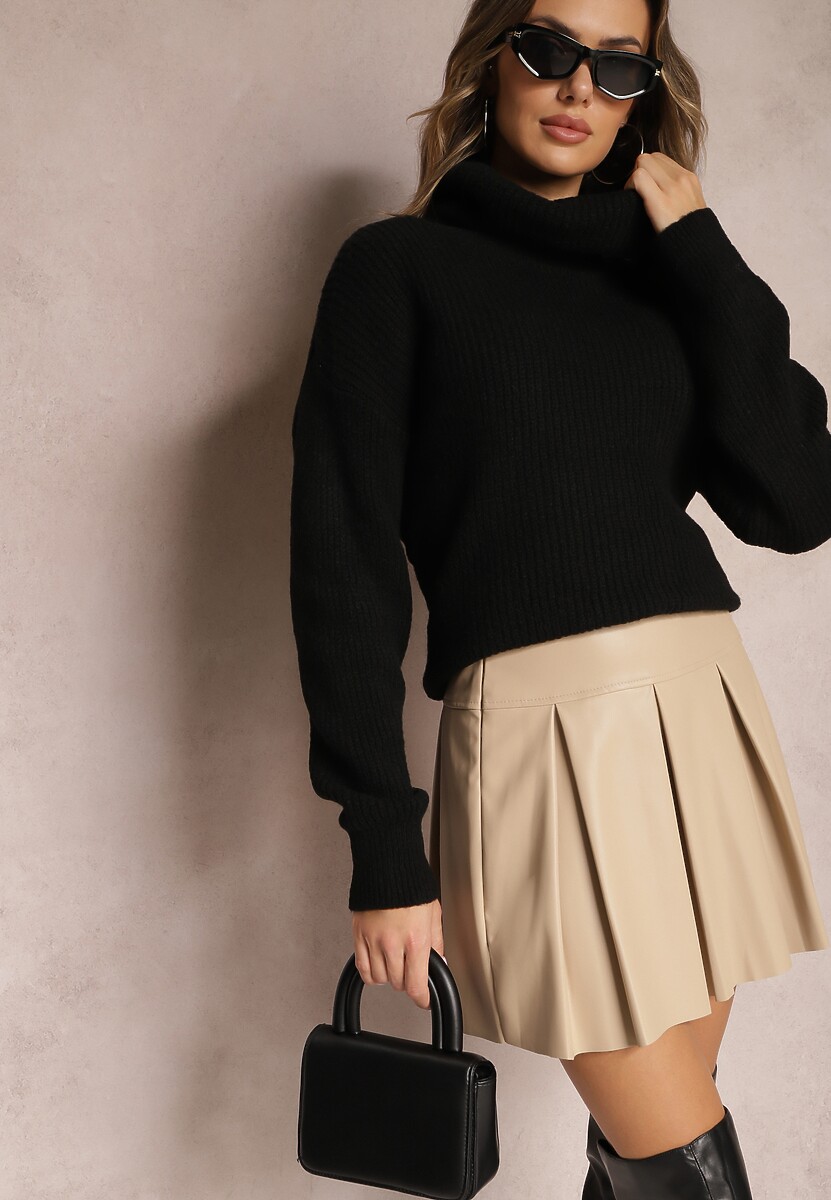 Czarny Golf z Długim Rękawem Berbenna