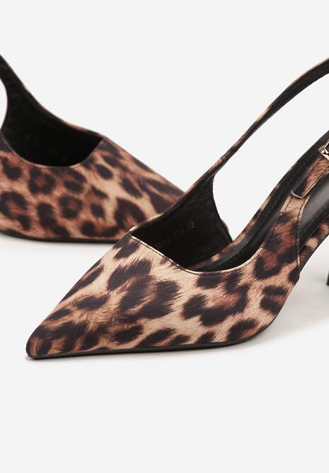 Panterkowe Sandały na Szpilce Vices Typu Slingback Tilazea