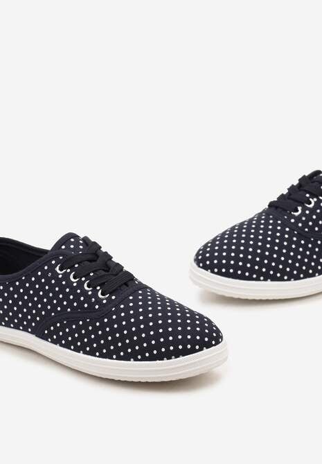 Granatowe Tenisówki przed Kostkę w Kropki Porenia