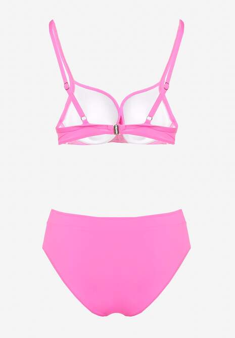 Fuksjowe Bikini Stanik Push-Up i Klasyczne Figi Pevbia