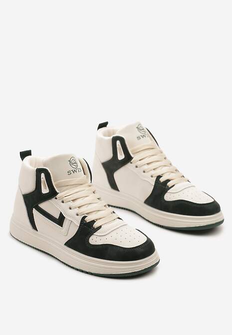Beżowo-Zielone Sneakersy Maeramia