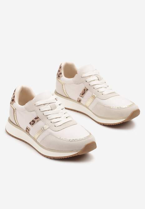 Jasnoszare Sneakersy z Metalicznym Wzorem Alusa