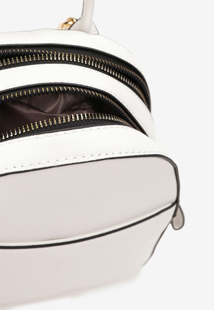 Biały Dwukomorowy Plecak z Imitacji Skóry Kinosa