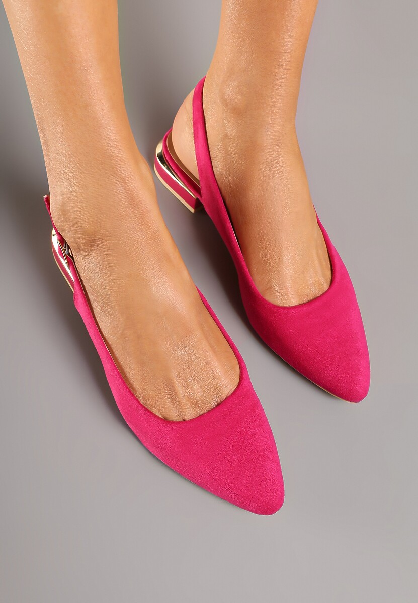 Fuksjowe Sandały Vices z Odkrytą Piętą i Szpiczastym Noskiem Zdobione Aplikacją Edithania