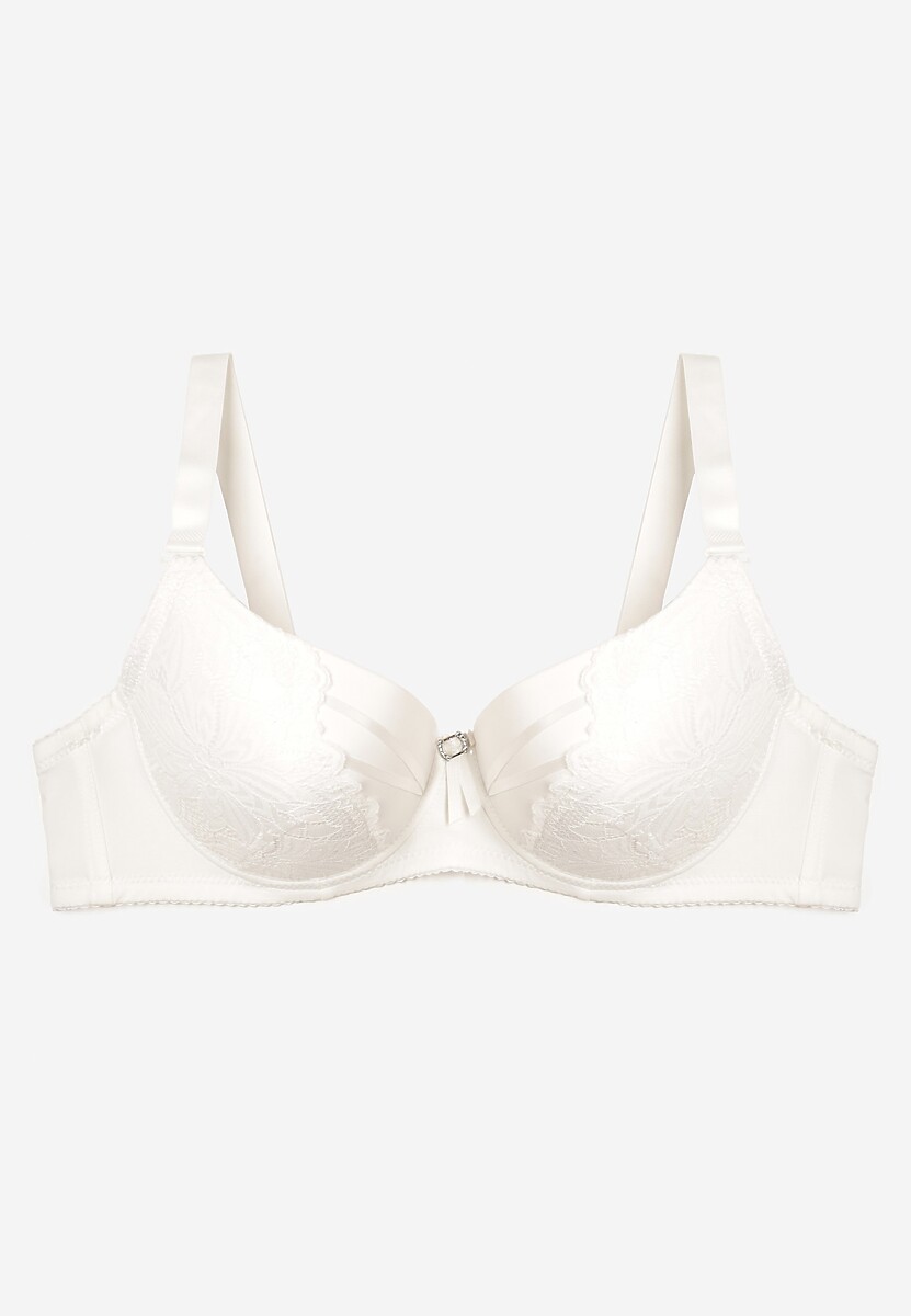 Jasnobeżowy Koronkowy Biustonosz Uronia