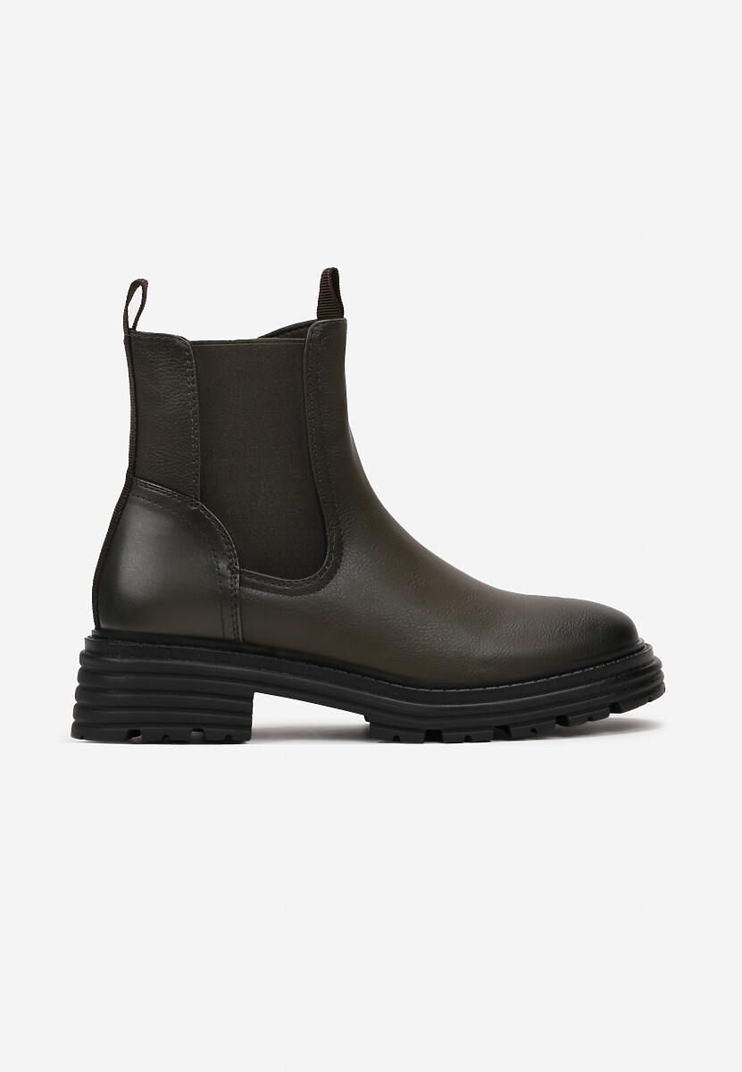 Zielone Botki z Elastyczną Gumką na Cholewce za Kostkę Koppe