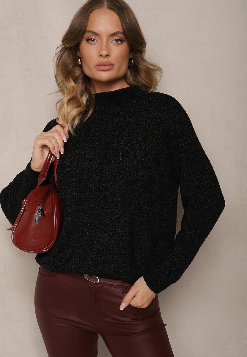 Czarny Casualowy Golf z Wiskozą Zerinia