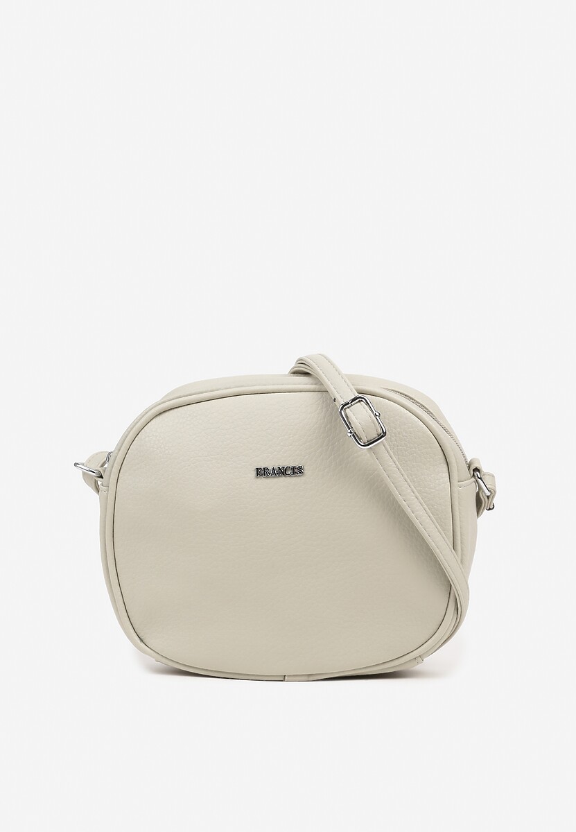 Jasnoszara Okrągła Torebka na Pasku z Kieszonkami Malireia