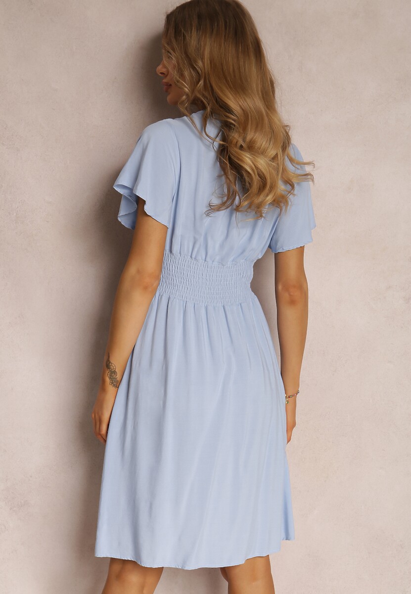 Jasnoniebieska Sukienka z Wiskozy Jadith