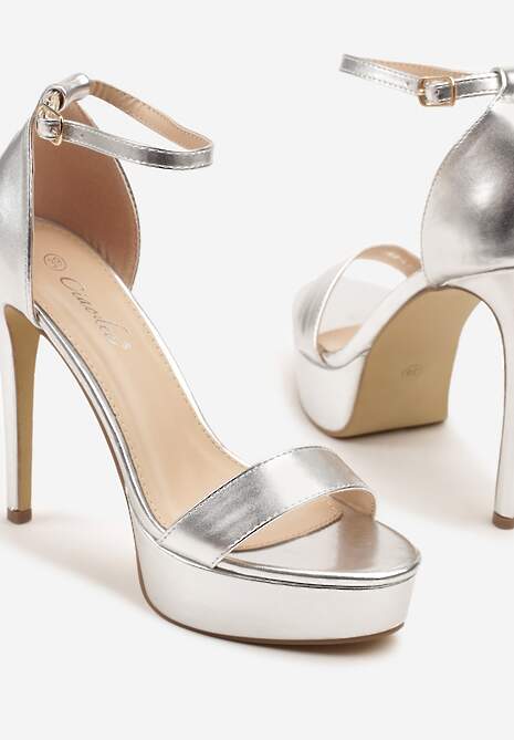 Srebrne Szpilki na Platformie w Klasycznym Stylu Addsea