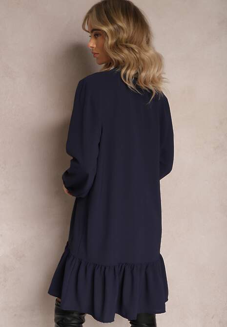 Granatowa Koszulowa Sukienka Mini Galdra