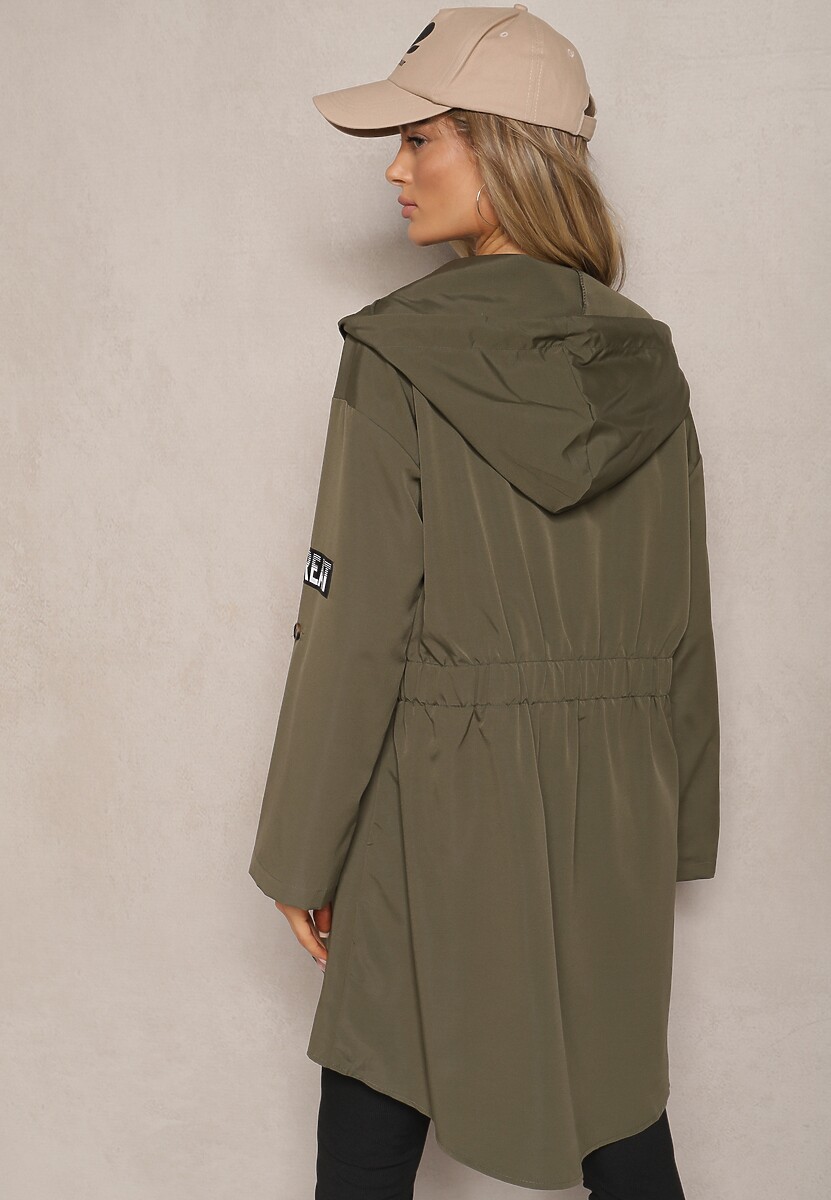 Ciemnozielona Kurtka Wiatrówka Oversize Palishe