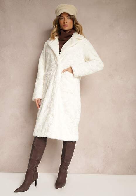 Biały Płaszcz Jednorzędowy  Vertiana