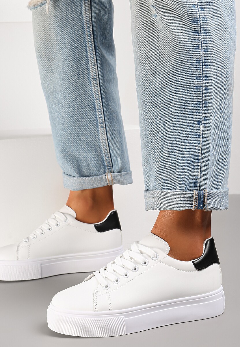 BIało-Czarne Sneakersy Thessomeda