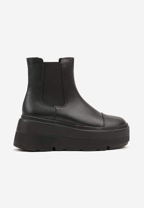 Czarne Botki Vices na Platformie o Fasonie Sztybletów Radvire