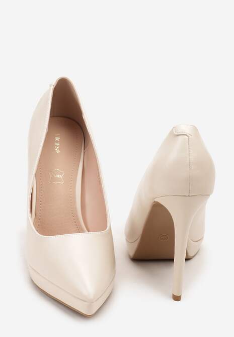 Jasnobeżowe Szpilki Vices ze Skórzaną Wkładką w Klasycznym Stylu Amorisse