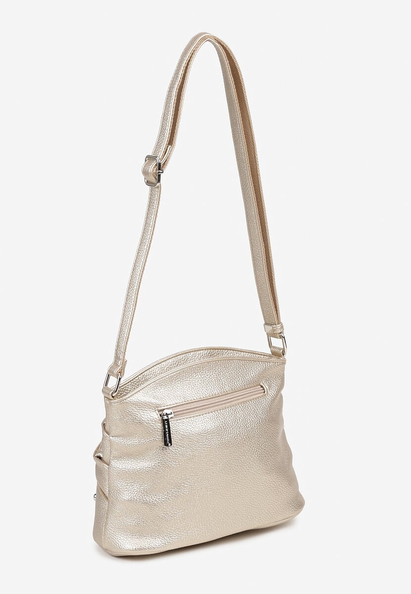 Złota Torebka Ozdobiona Suwakami i Napisami Tanovira