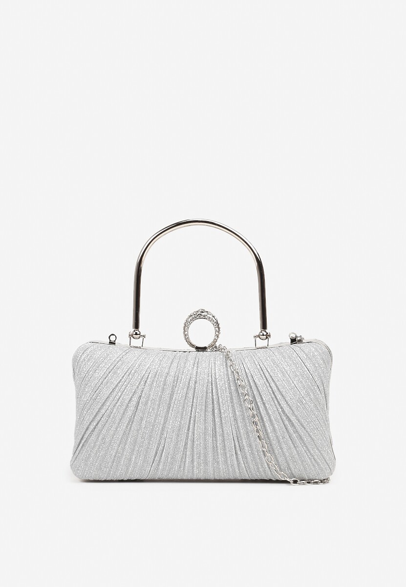 Złota Torebka Kopertówka z Motywem Cyrkonii Fesolane