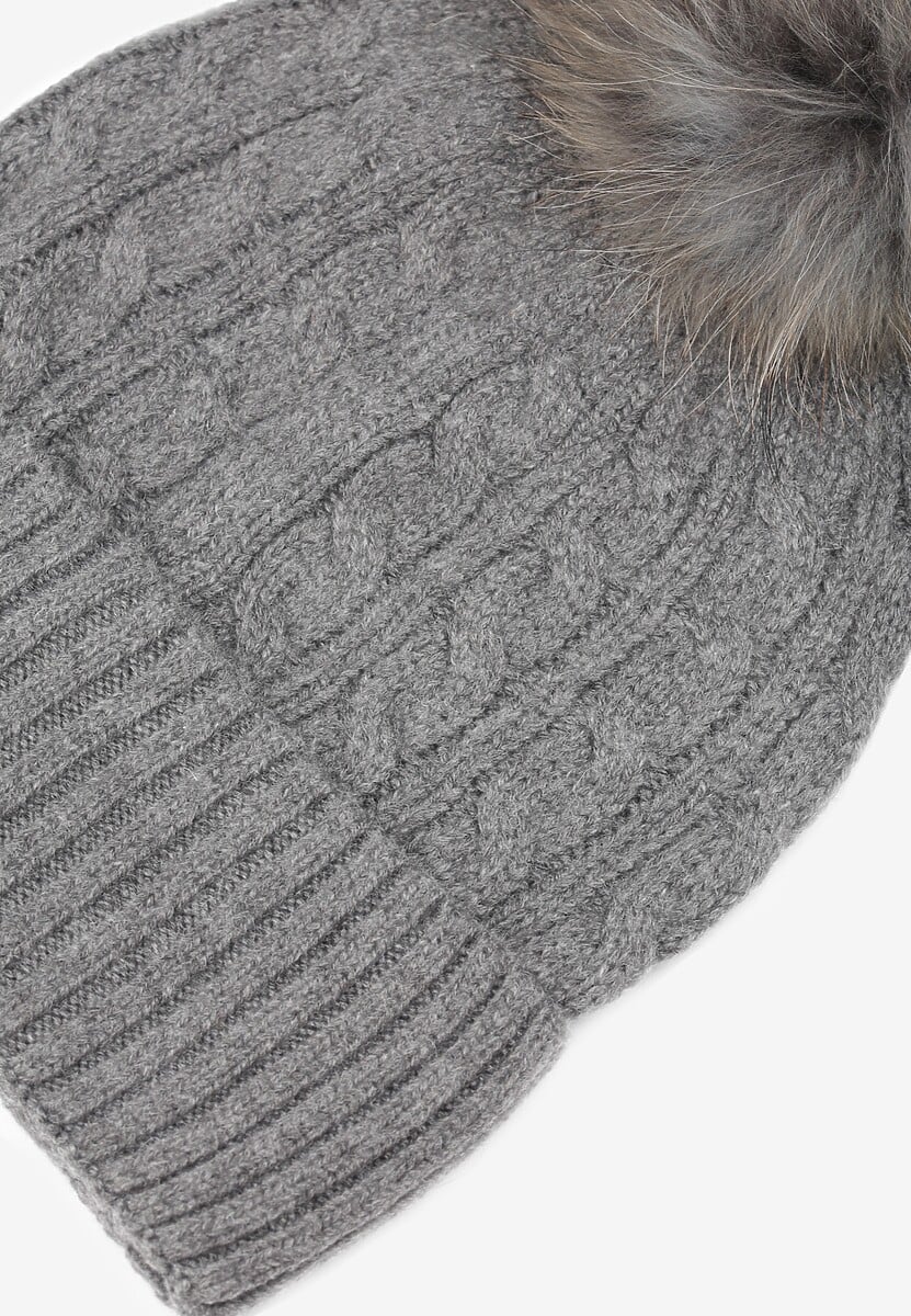 Ciemnoszara Czapka z Kaszmirem i Bawełną Don’t Leave Me