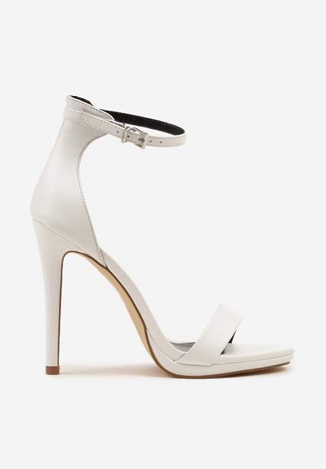 Białe Klasyczne Sandały na Szpilce Natifine