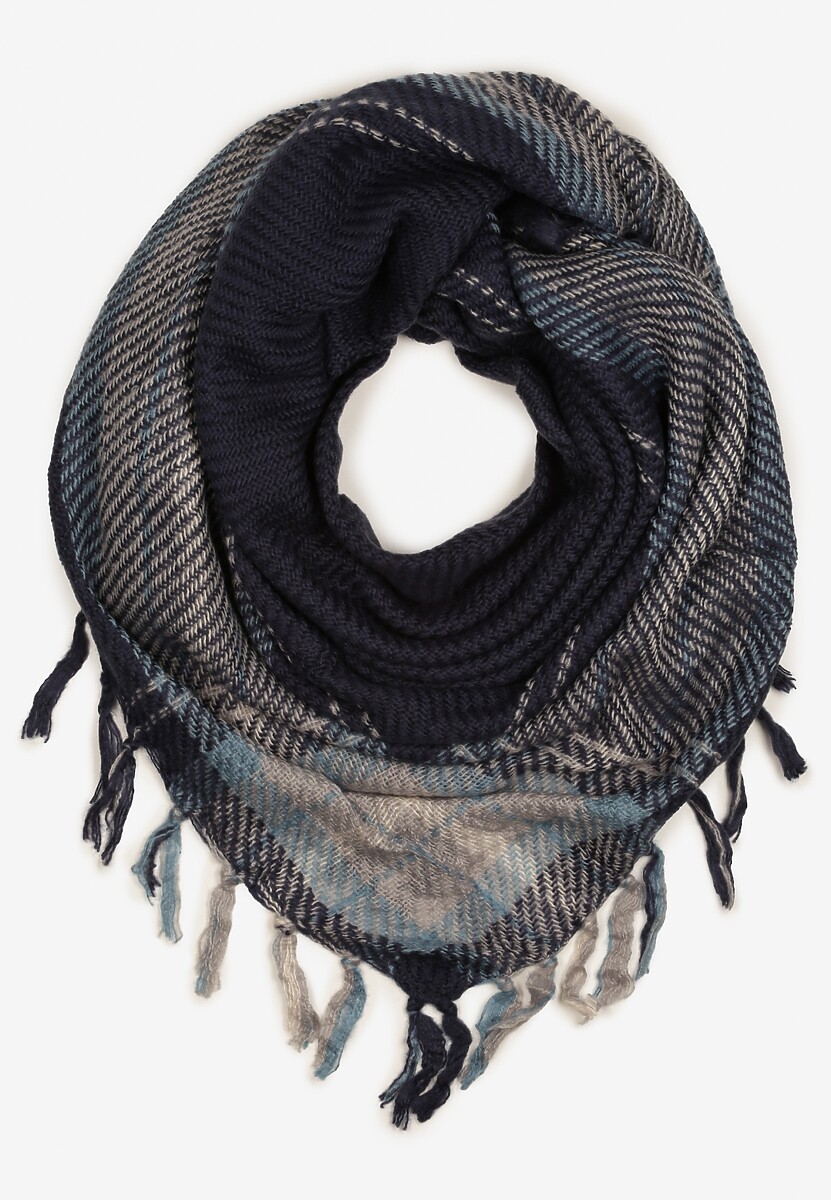 Granatowy Szalik w Paski Sialenni