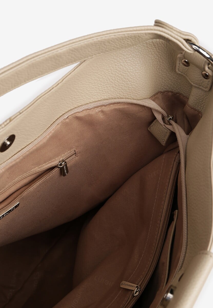 Ciemnobeżowa Torebka Hobo z Regulowanym Paskiem Crossbody Tenovesa