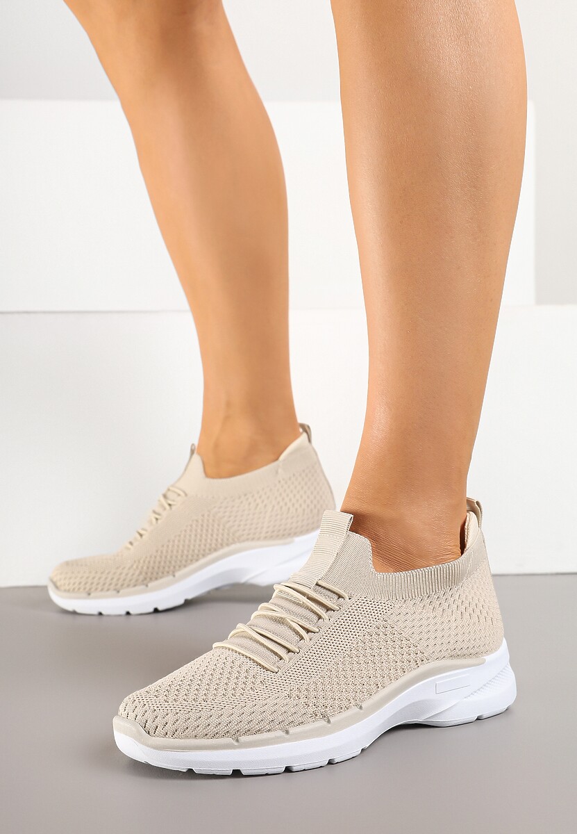 Różowe Wsuwane Buty Sportowe Sneakersy z Imitacją Sznurówek Tatanoris