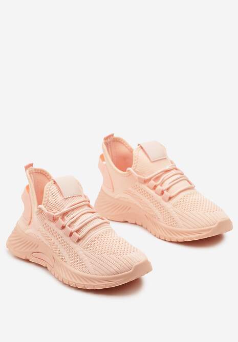 Różowe Buty Sportowe na Platformie ze Sznurowaniem Adelmarie