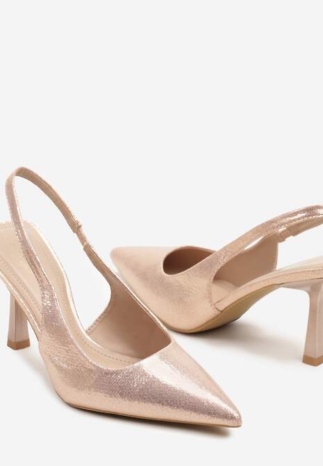 Szampańskie Szpilki Bez Pięty o Klasycznym Fasonie Arnora