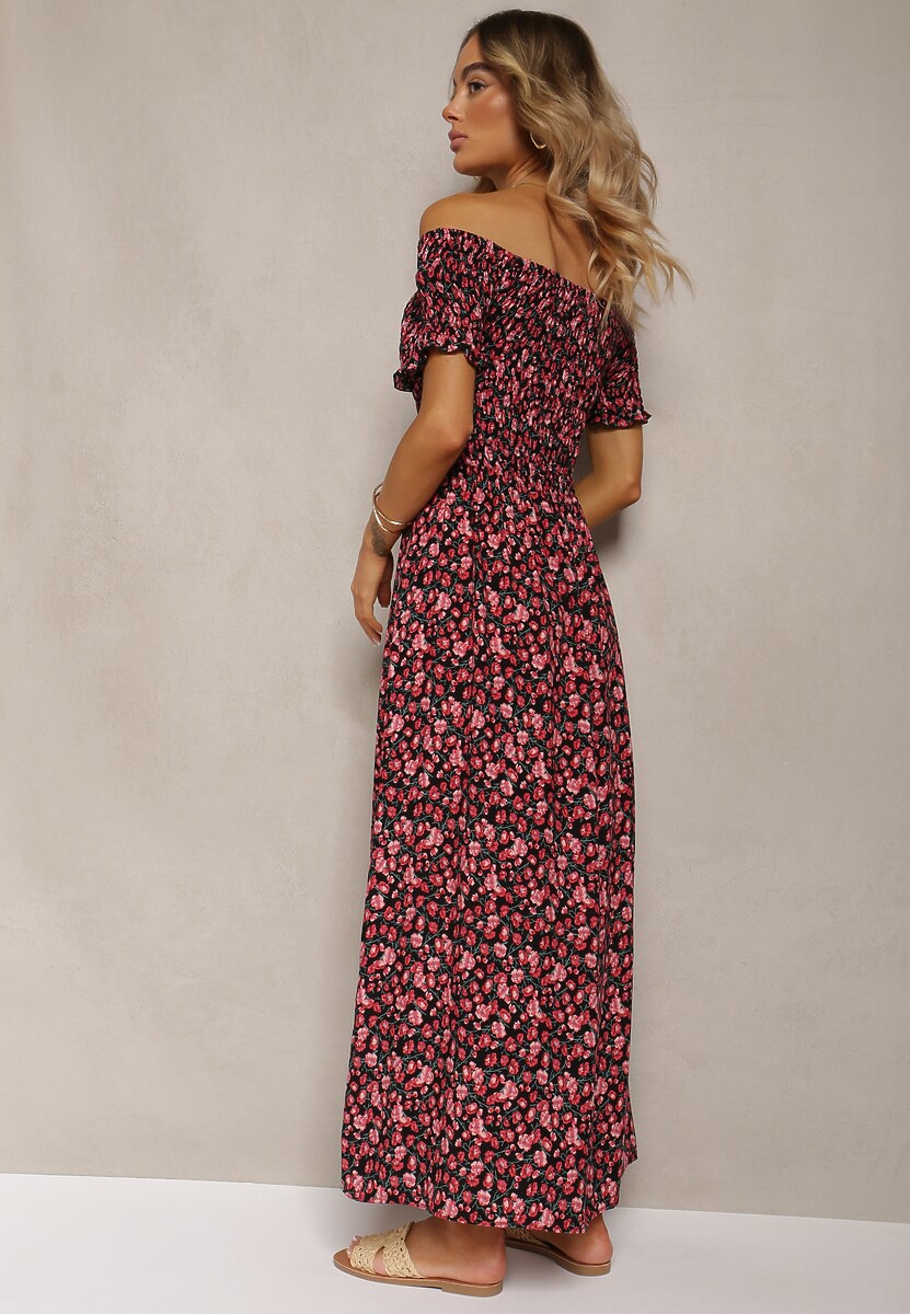 Czerwono-Czarna Sukienka z Wiskozy Tariya