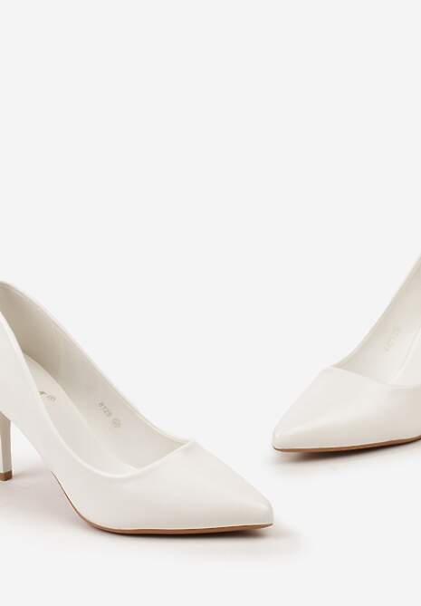 Białe Czółenka z Noskiem w Szpic na Szpilce Noxeria