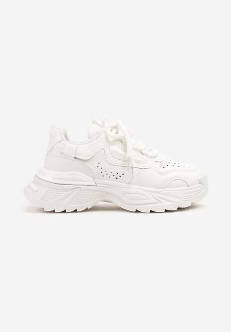 Białe Sneakersy w Streetwearowym Stylu na Tłoczonej Podeszwie Nelasea