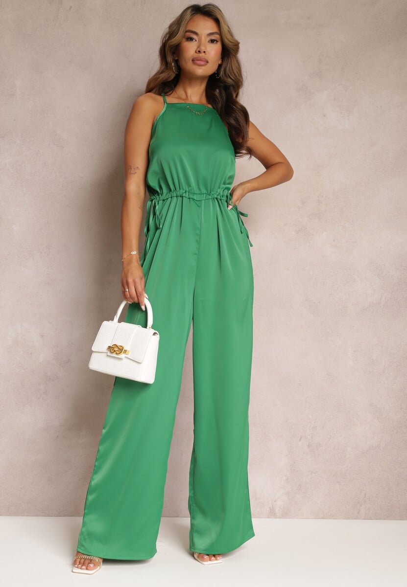 Zielony Długi Kombinezon ze Ściągaczem z Boku Notasia