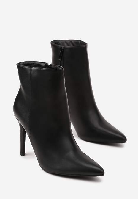 Czarne Botki na Szpilce Vices w Klasycznym Stylu Nurivie