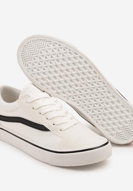 Biało-Czarne Tenisówki z Boczną Naszywką Simeris