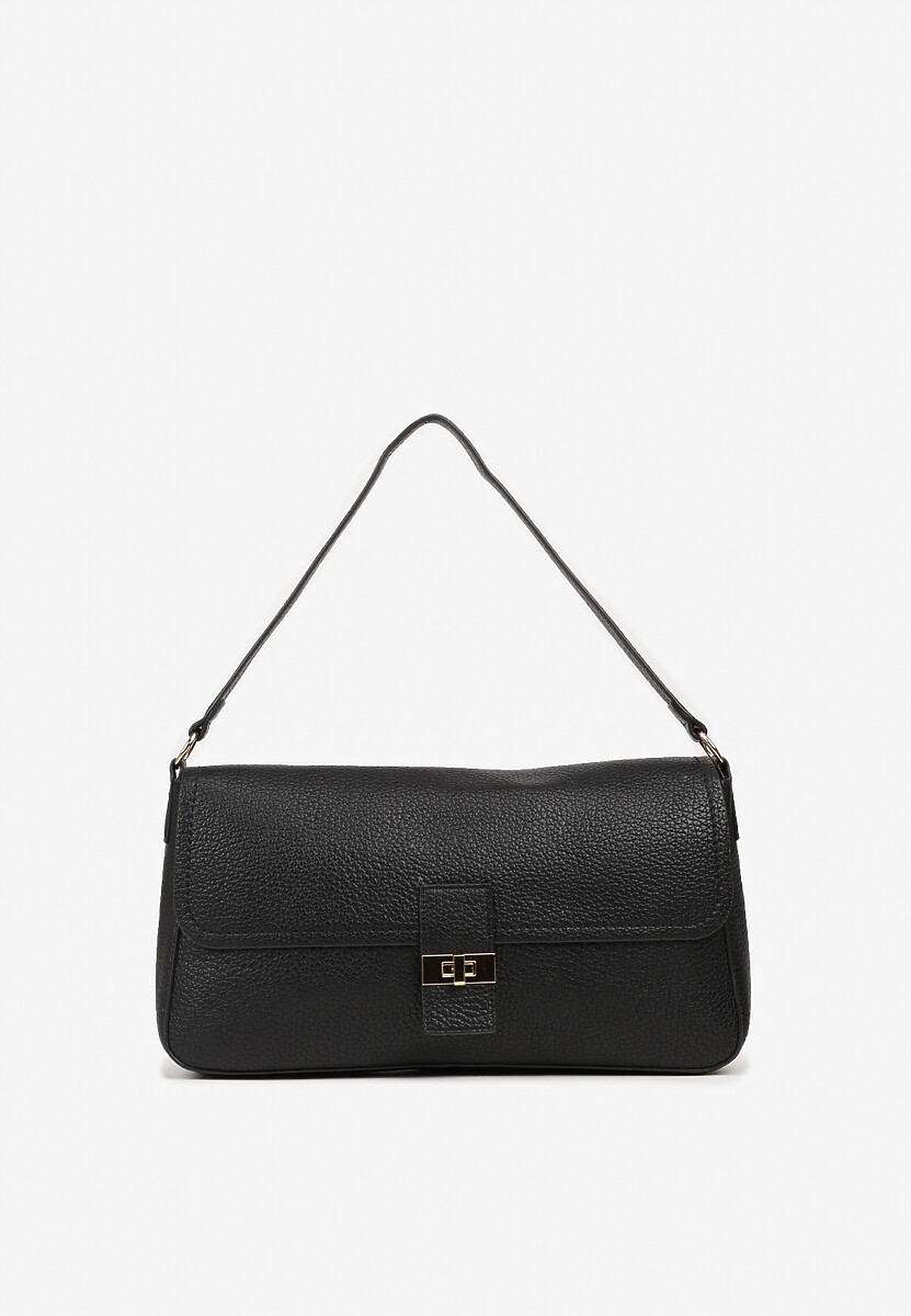 Bordowa Torebka Prostokątna na Ramię Ozdobiona Metaliczną Aplikacją Aderrive