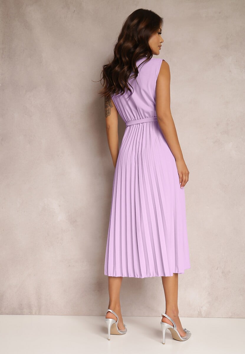 Jasnofioletowa Sukienka Volantis