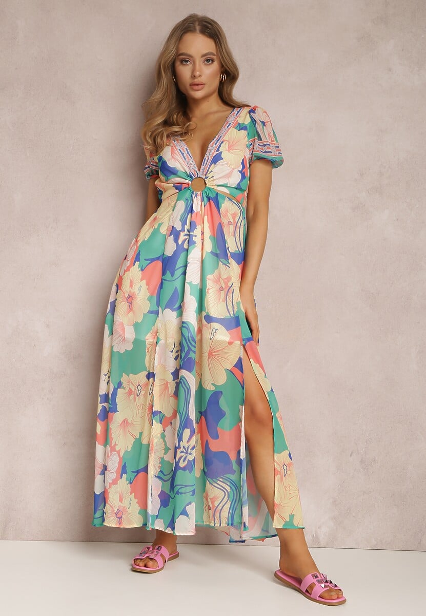 Zielono-Niebieska Sukienka Damone