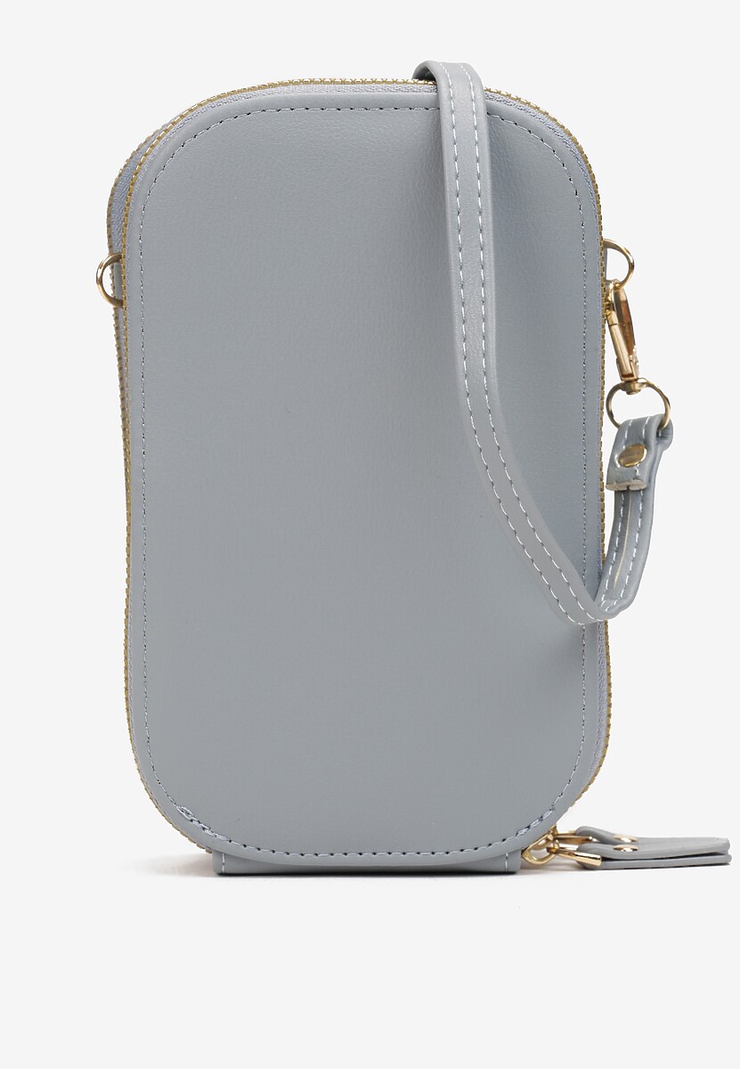 Szara Dwukomorowa Torebka na Pasku Foick